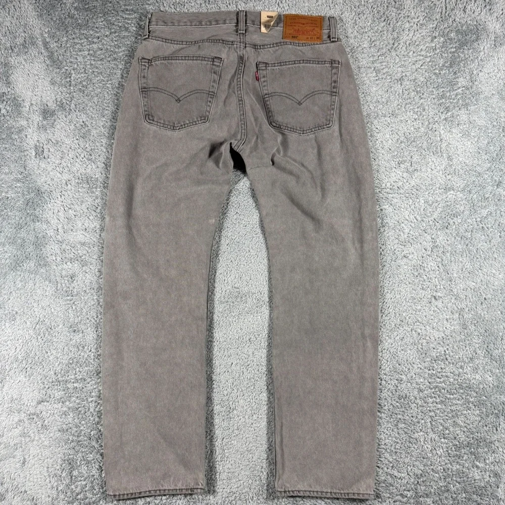 NWT Levis 501 Original Fit Jeans Mens 33x30 Grey Button Fly Straight Leg Denim